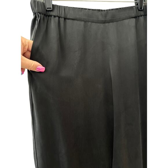 Lunya Split Leg High Rise Washable Silk Pants Immersed Black Size Large - Picture 6 of 12